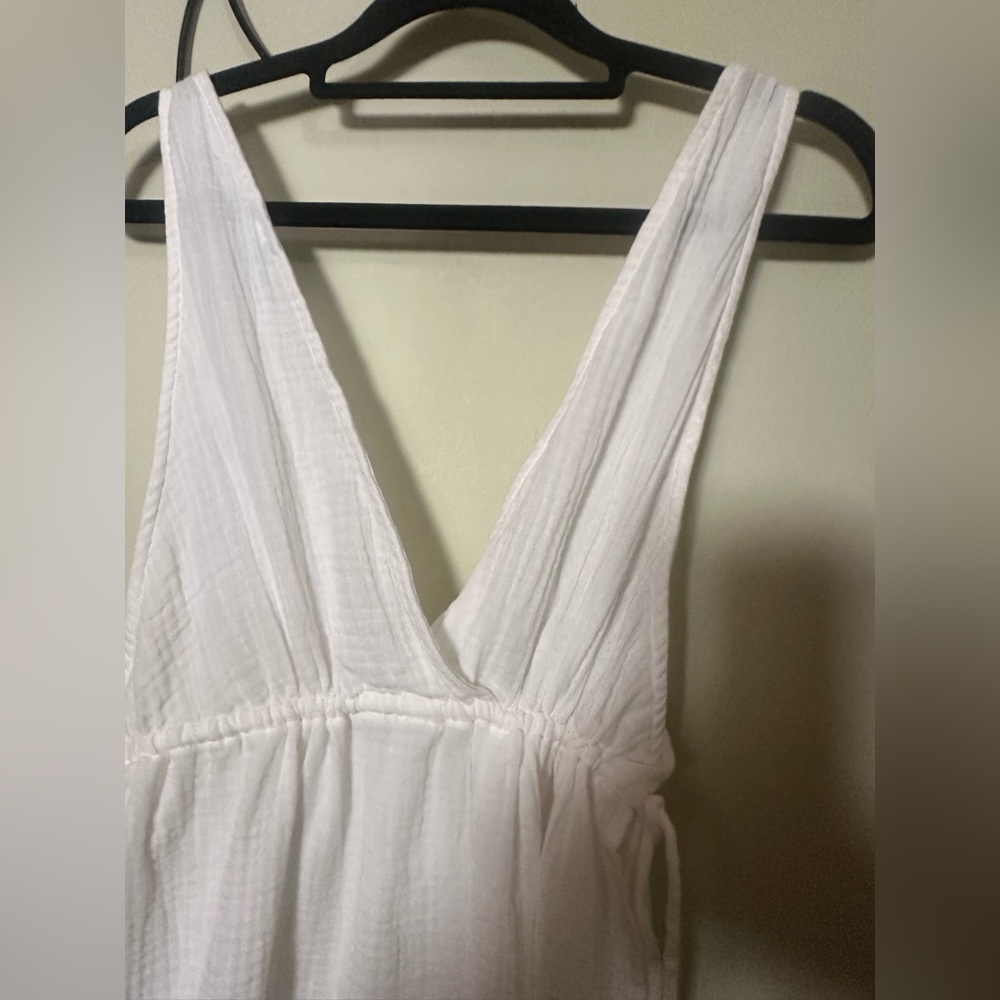 Shade & Shore White Gauze Tunnel-Waist Midi Cover-Up Dress – Size Small - Picture 11 of 12